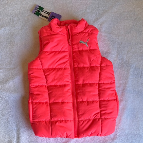 Puma Neon Pink Quilted Vest - Picture 1 of 6